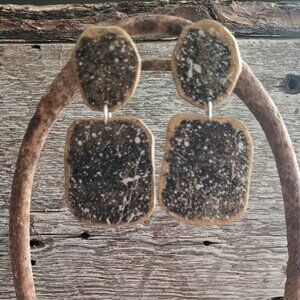 Hand Crafted Abstract Paper Mache Drop Earrings